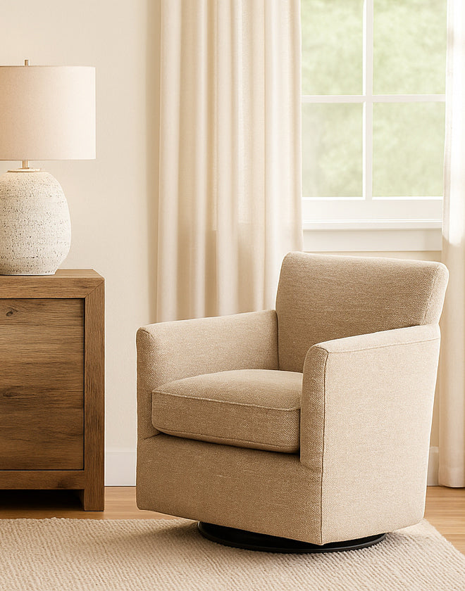 Paxford Swivel Chair – Camel