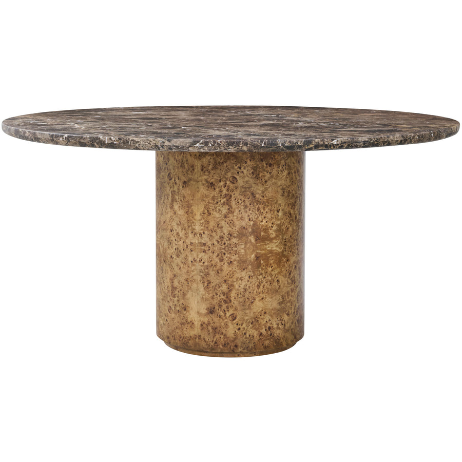 Perch Burl Round Dining Table with Marble Top – 152cm