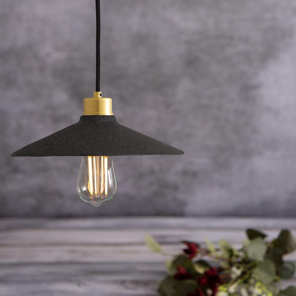 Pyrus Organic Ceramic Pendant Light - Black Clay - Mullan Lighting