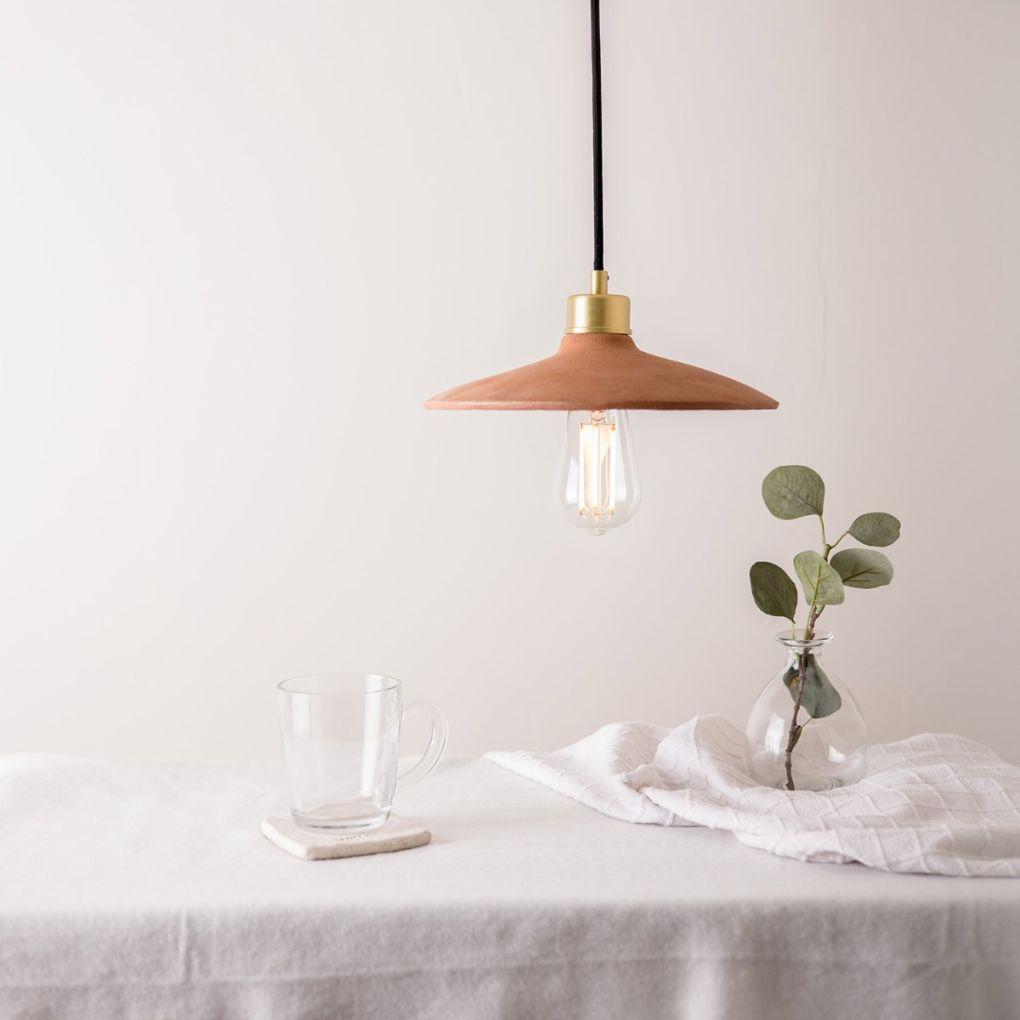 Pyrus Organic Ceramic Pendant Light - Red Iron - Mullan Lighting