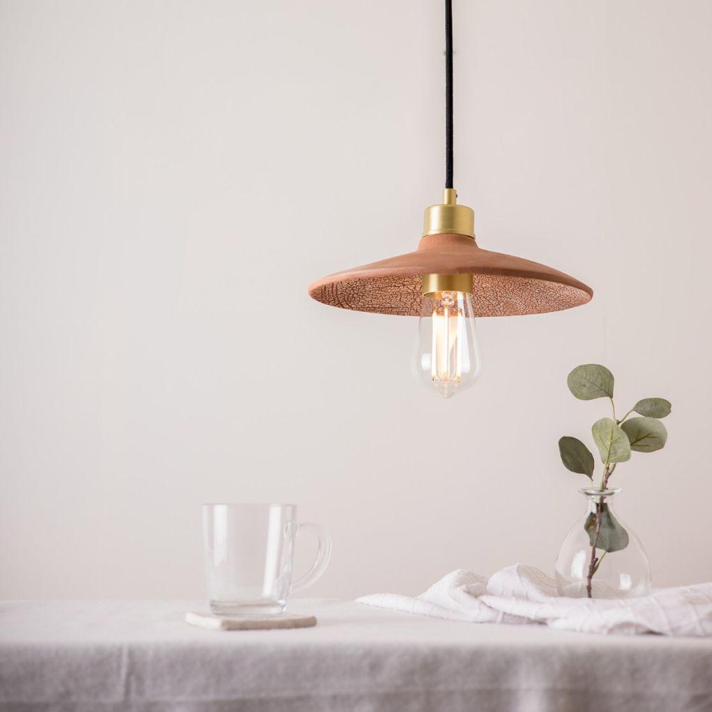 Pyrus Organic Ceramic Pendant Light - Red Iron - Mullan Lighting