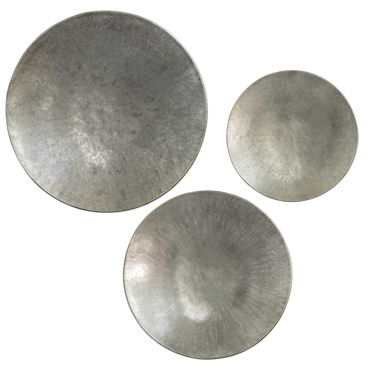 Aitana Wall-Mounted Bowls – Silver, Set of 3