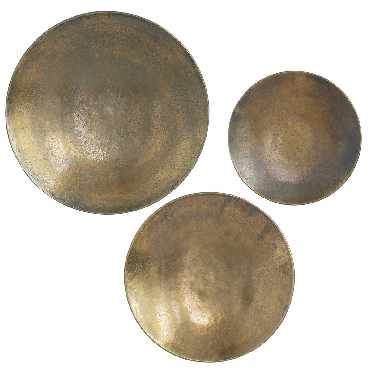 Aitana Wall-Mounted Bowls – Antique Brass, Set of 3