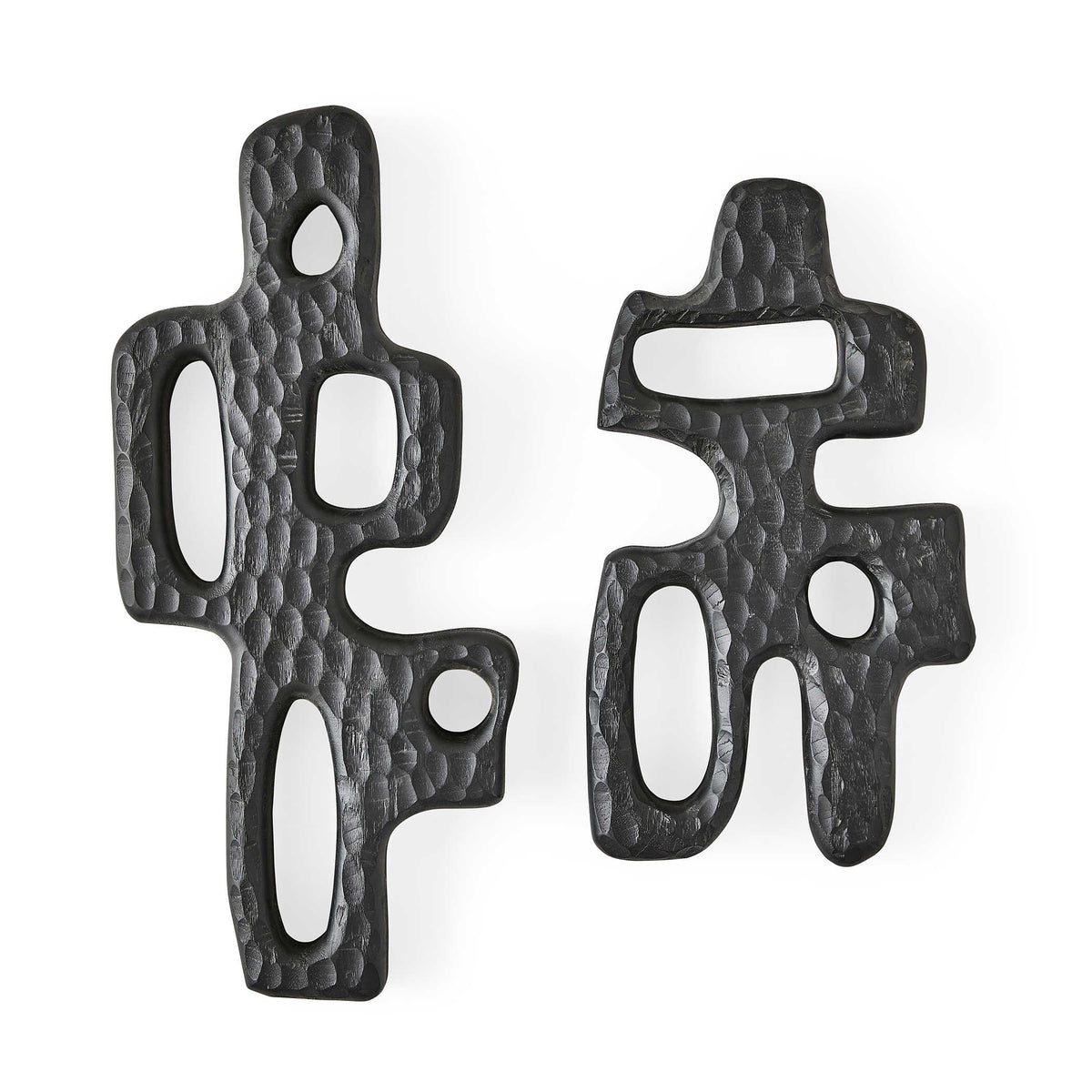 Chiseled Silhouette Wall Sculptures – Set of 2