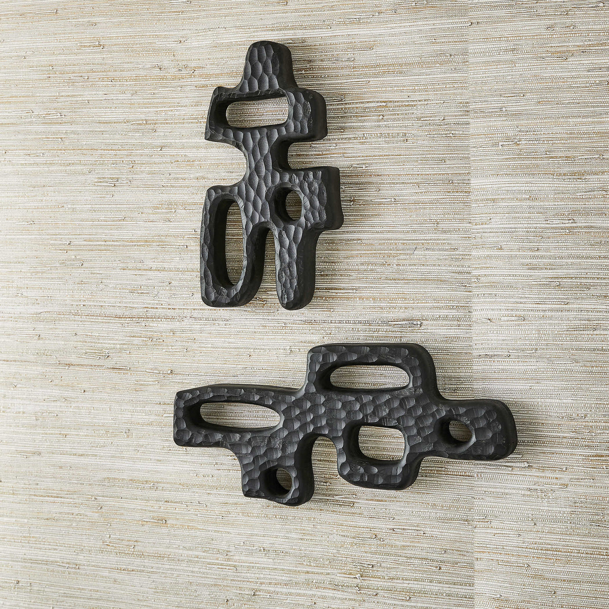 Chiseled Silhouette Wall Sculptures – Set of 2
