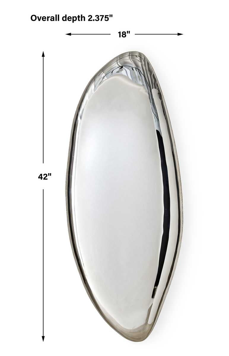 Jelly Bean Wall Sculpture – Large Silver