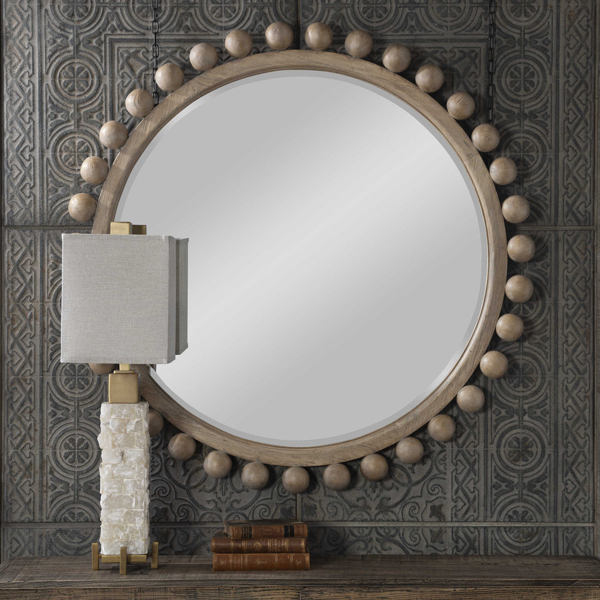 Brianza Round Mirror – Natural 127cm