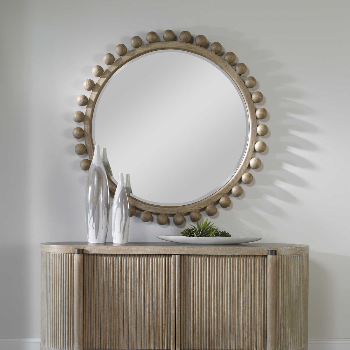 Brianza Round Mirror – Natural 127cm
