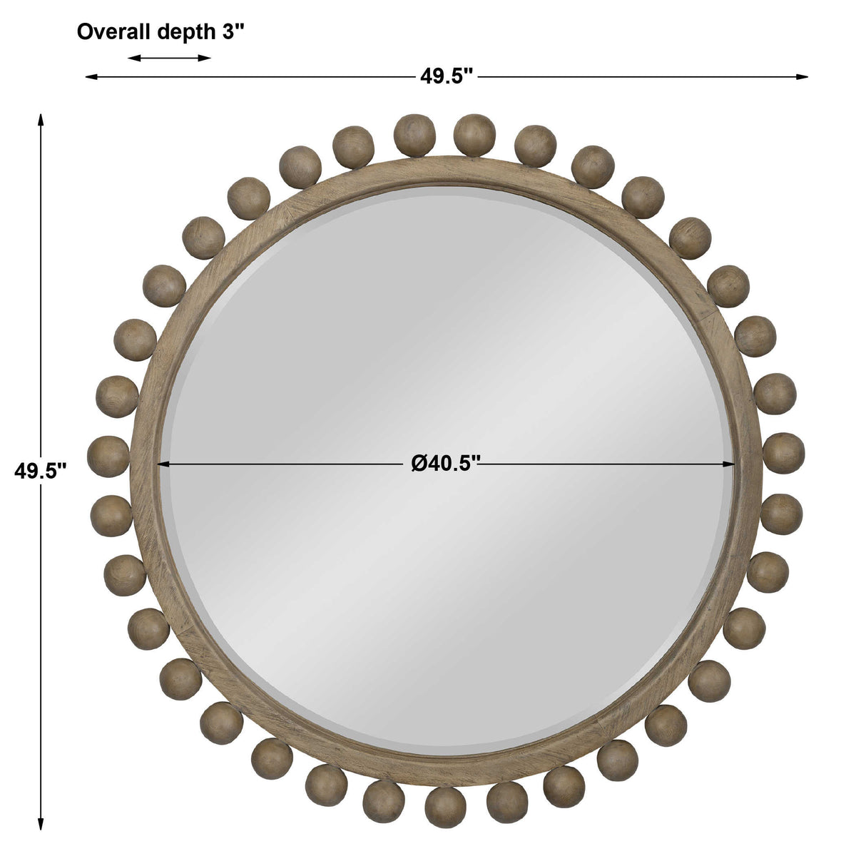 Brianza Round Mirror – Natural 127cm