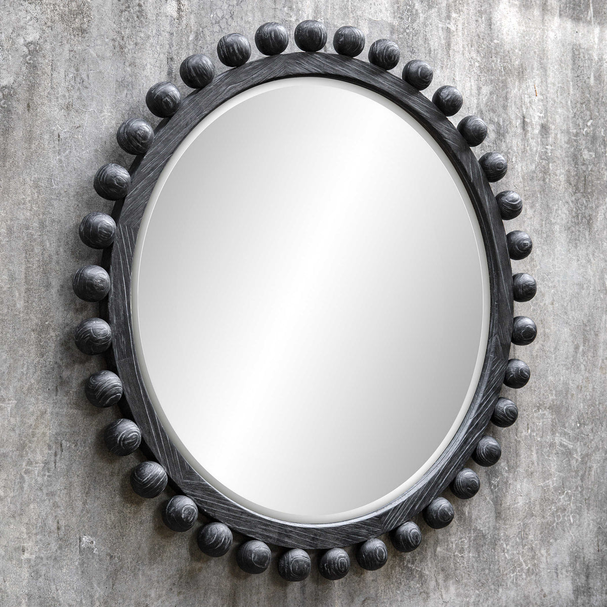 Brianza Round Mirror – Ebony 127cm