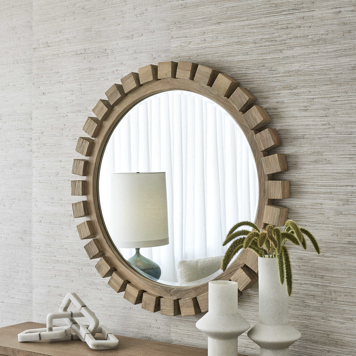Around The Block Round Mirror – Natural
