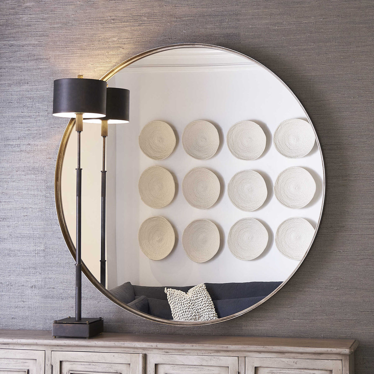 Agoura Round Mirror – Silver