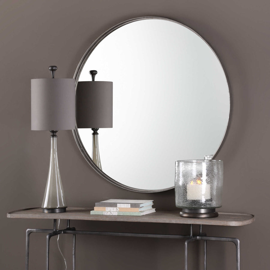 Agoura Round Mirror – Silver