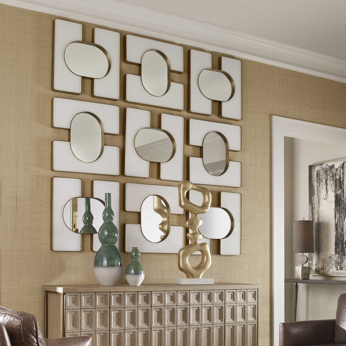Embrace Square Mirror – White