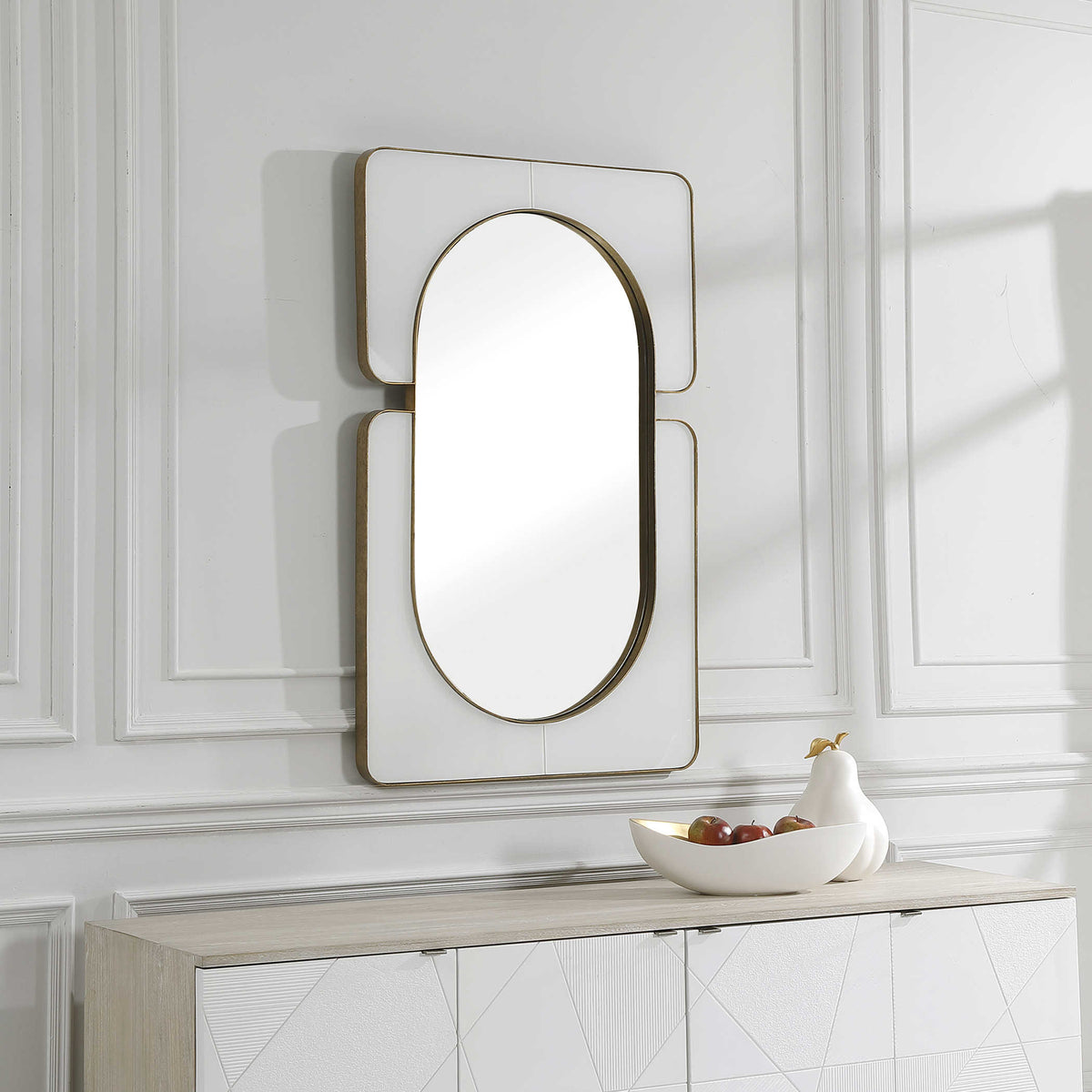 Embrace Oval Mirror – White
