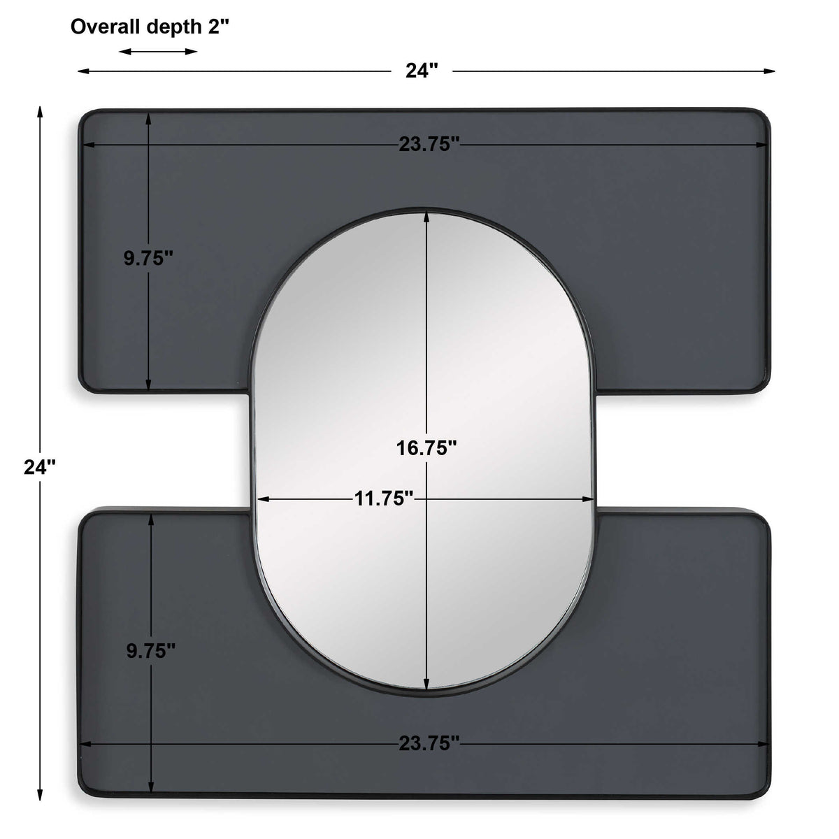 Embrace Square Mirror – Smoke