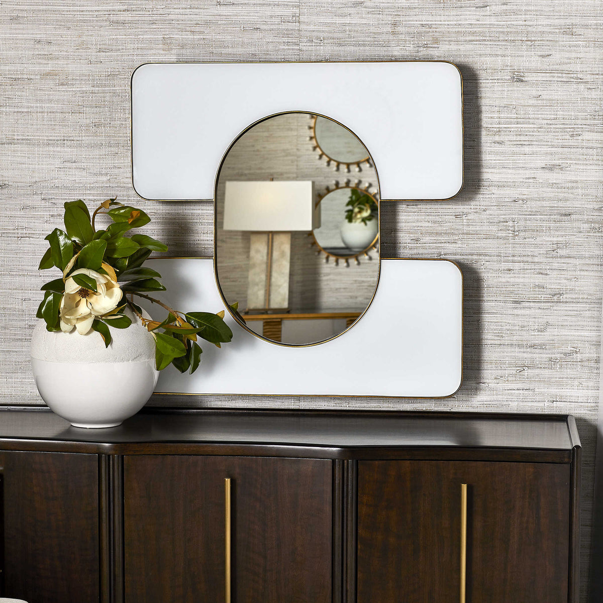 Embrace Large Square Mirror – White