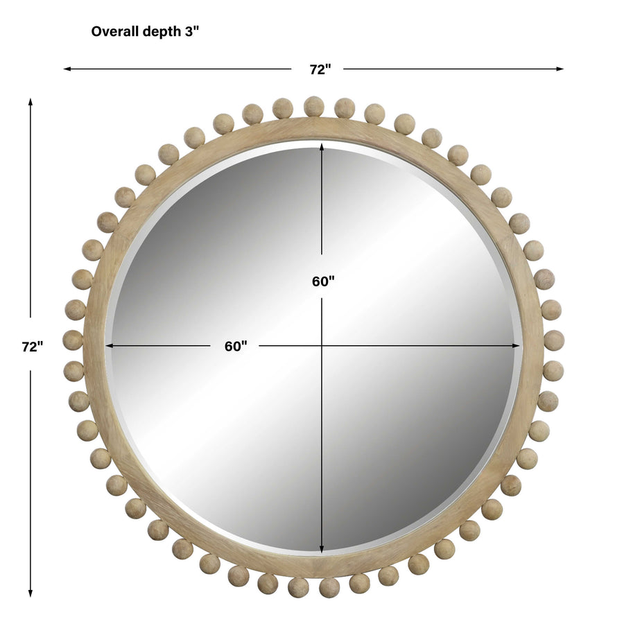 Brianza Round Mirror – Natural 183cm