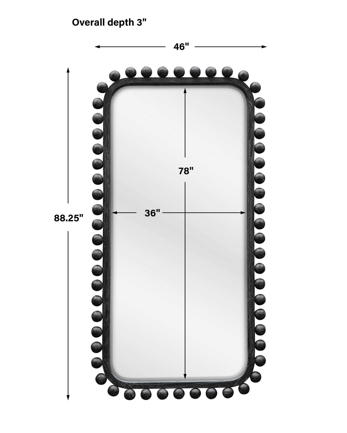 Brianza Mirror – Ebony 117 x 224cm