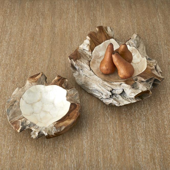 Pearl Basin Wooden Bowls – Set of 2