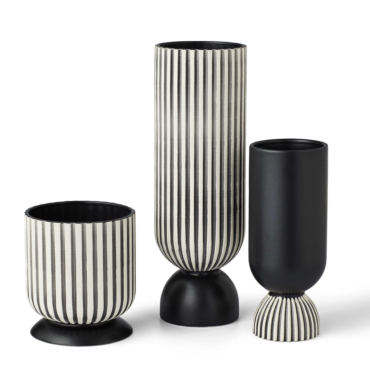 Channeled Vases – Set of 2