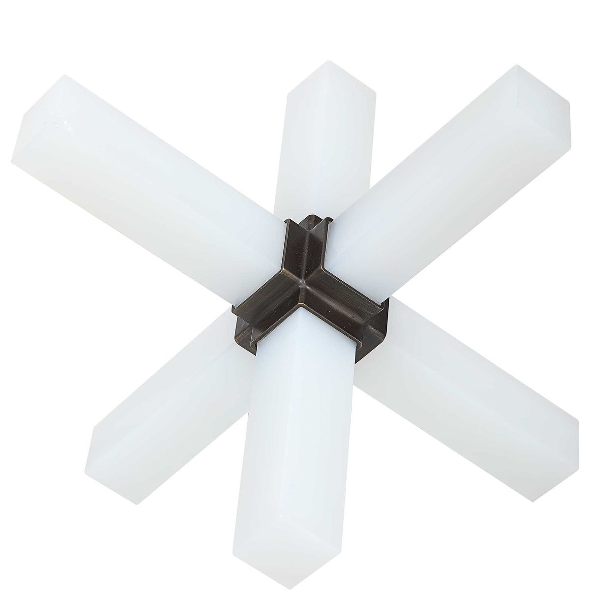 Double Cross Sculpture – Opaline Crystal