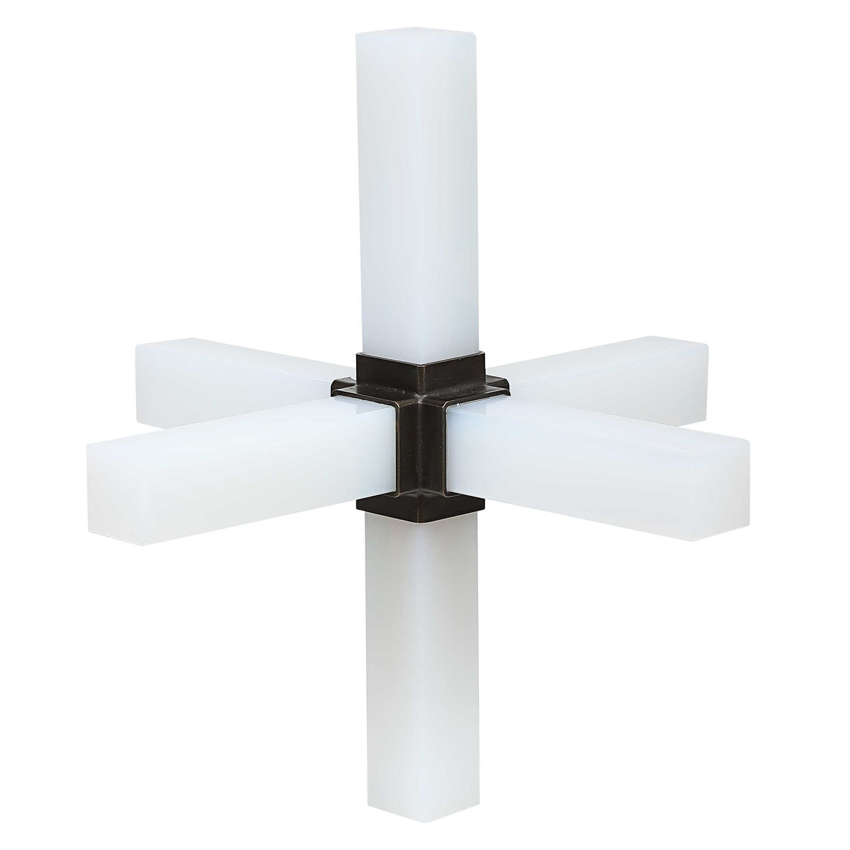 Double Cross Sculpture – Opaline Crystal