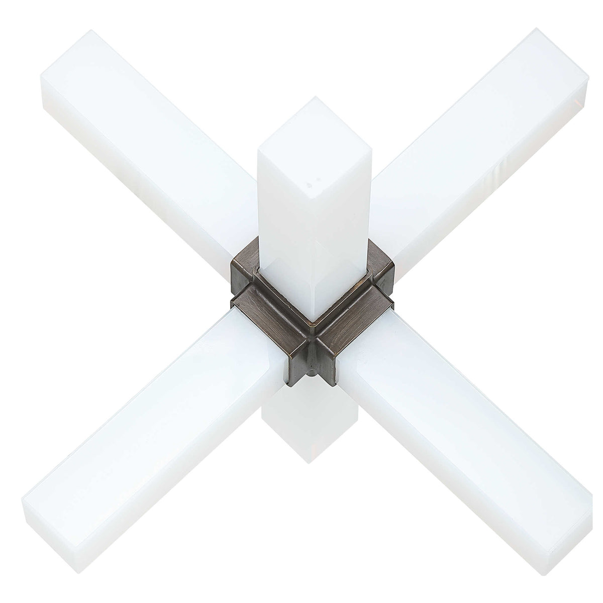 Double Cross Sculpture – Opaline Crystal