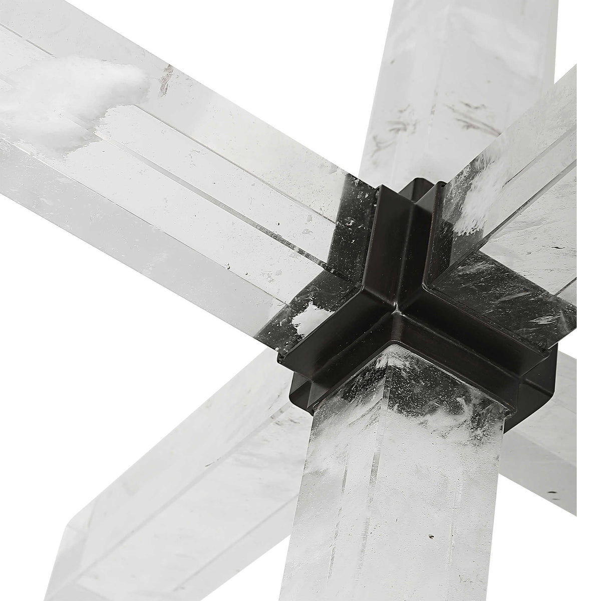 Double Cross Sculpture – Faux Quartz Crystal