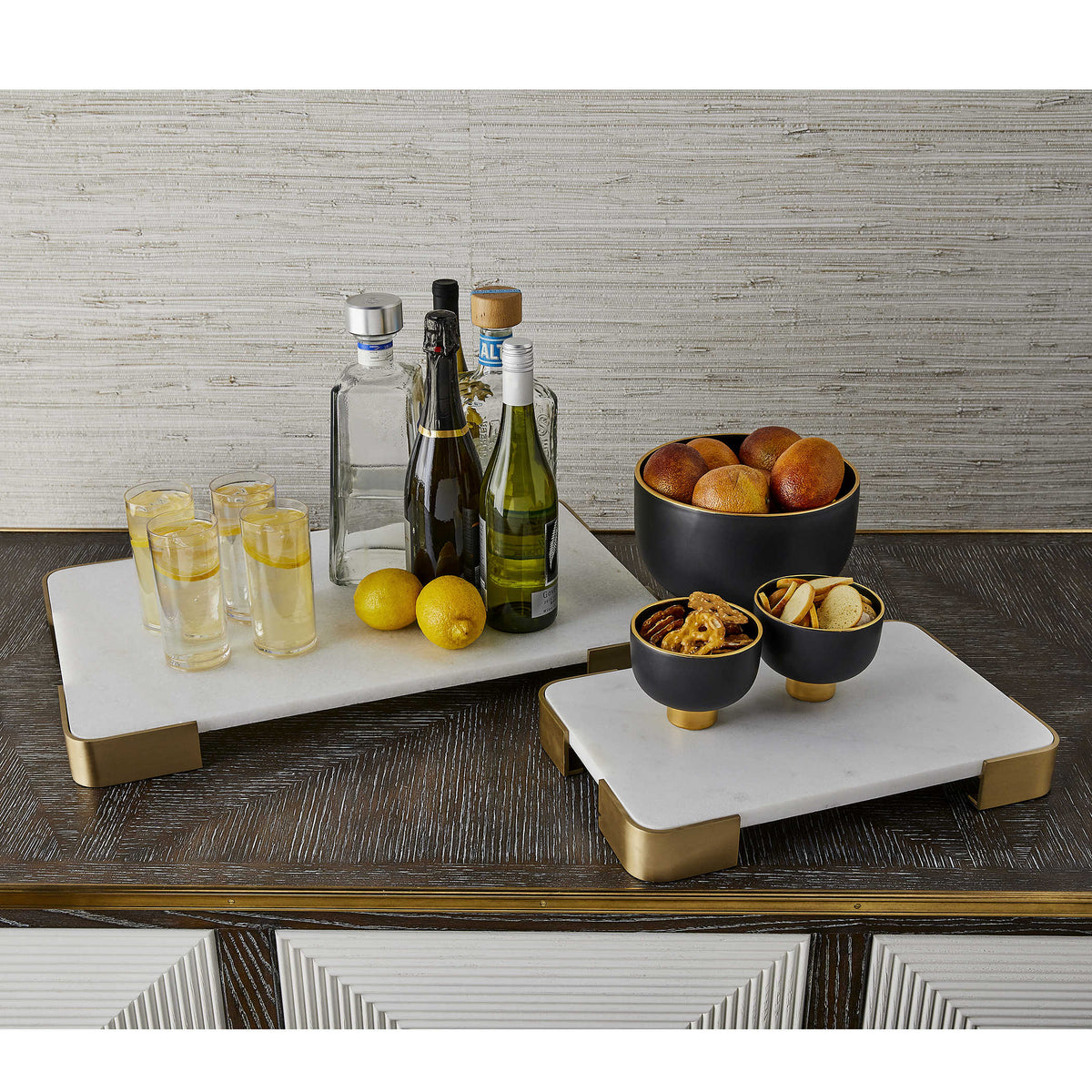 Elevated Tray – White Marble, Large