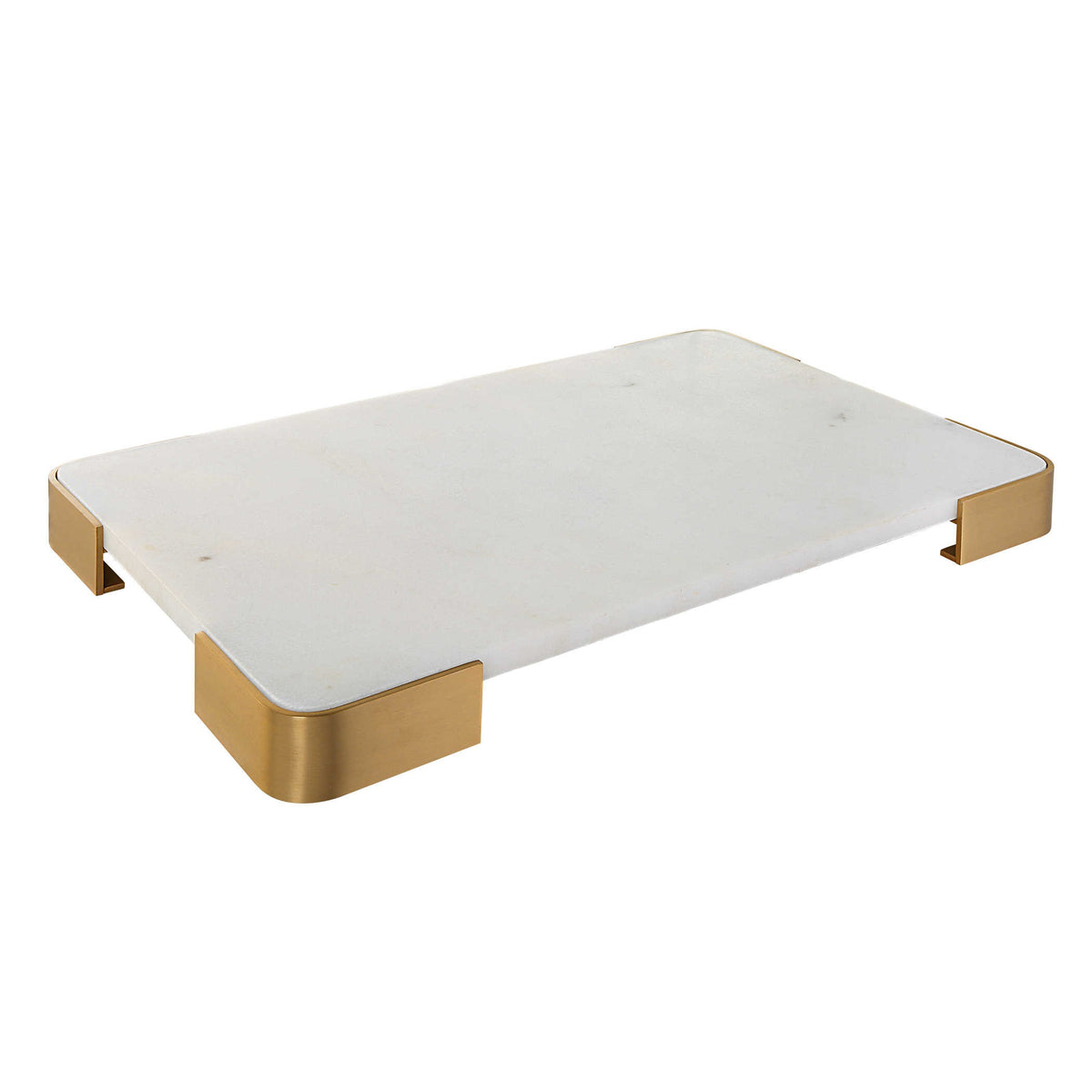 Elevated Tray – White Marble, Large