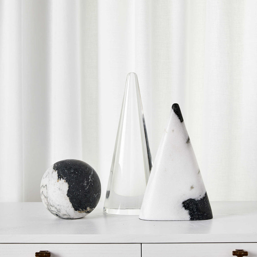 Orb Ornament – Black and White Panda Marble