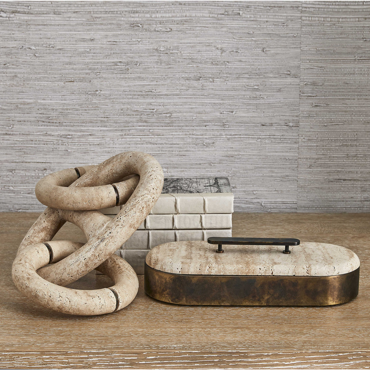 Anchor Round Marble Link Sculpture