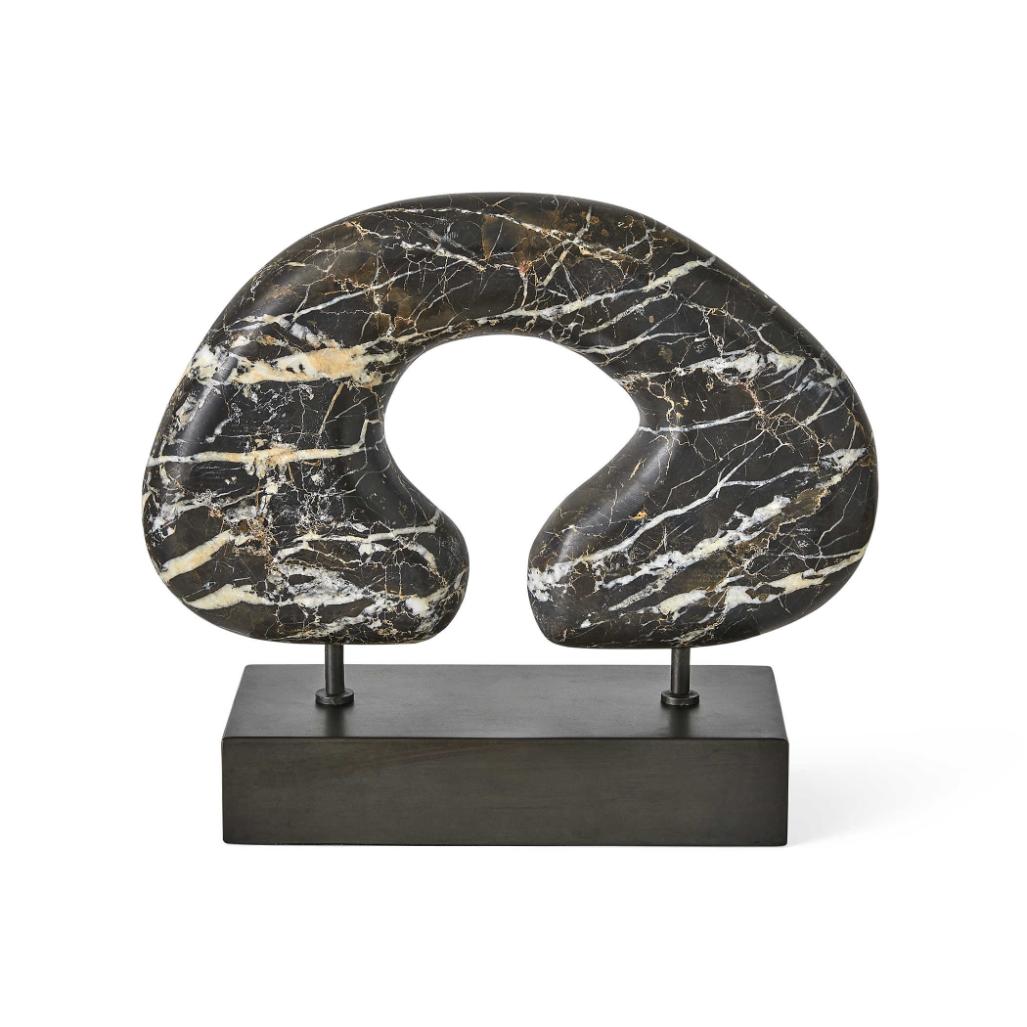Modern Tunnel Vision Sculpture – Black Marble