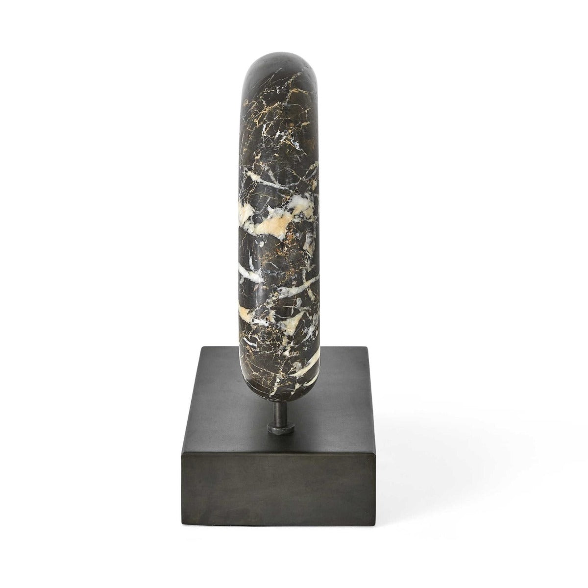 Modern Tunnel Vision Sculpture – Black Marble