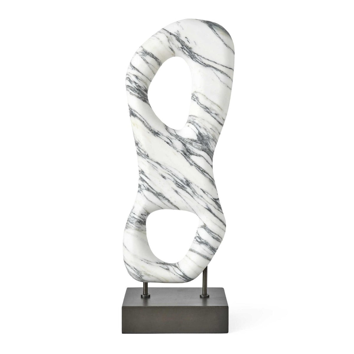 Double Vision Black and White Marble Sculpture