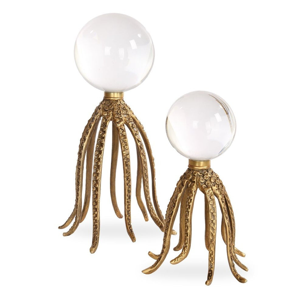 Under the Sea Octopus Ornament – Brass, Set of 2