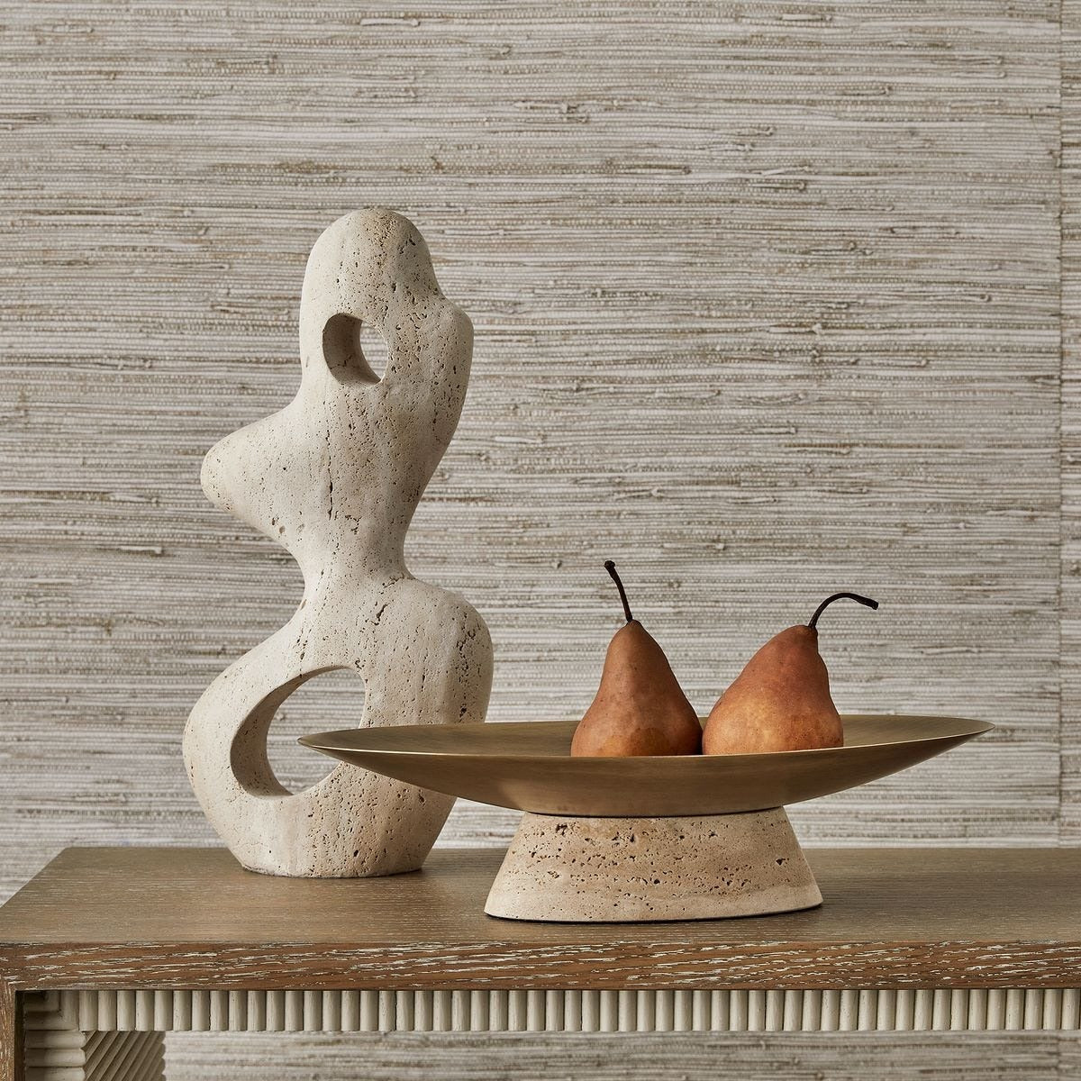 Coup de Grace Low Bowl – Travertine