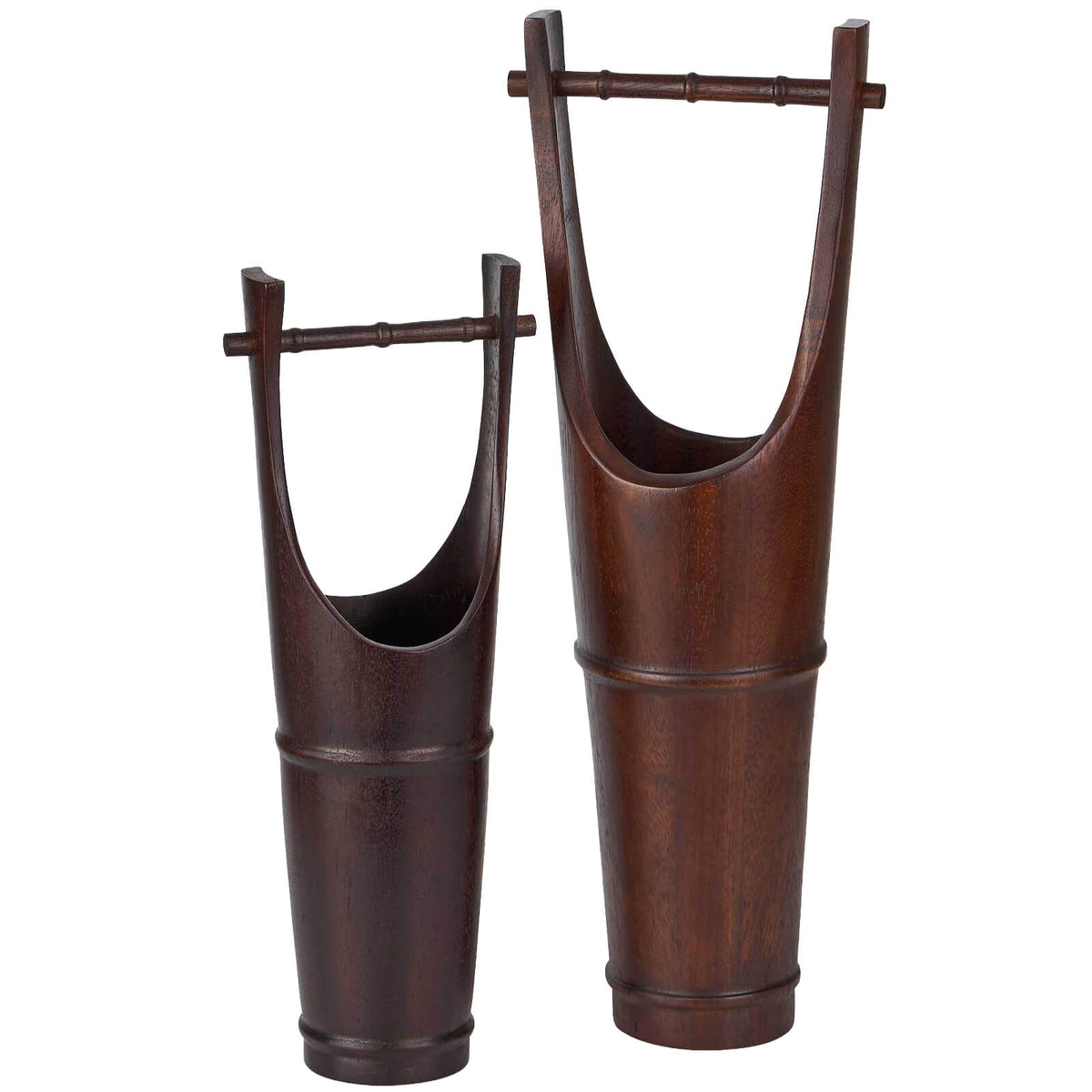 Ikebana Vessels – Dark Walnut, Set of 2