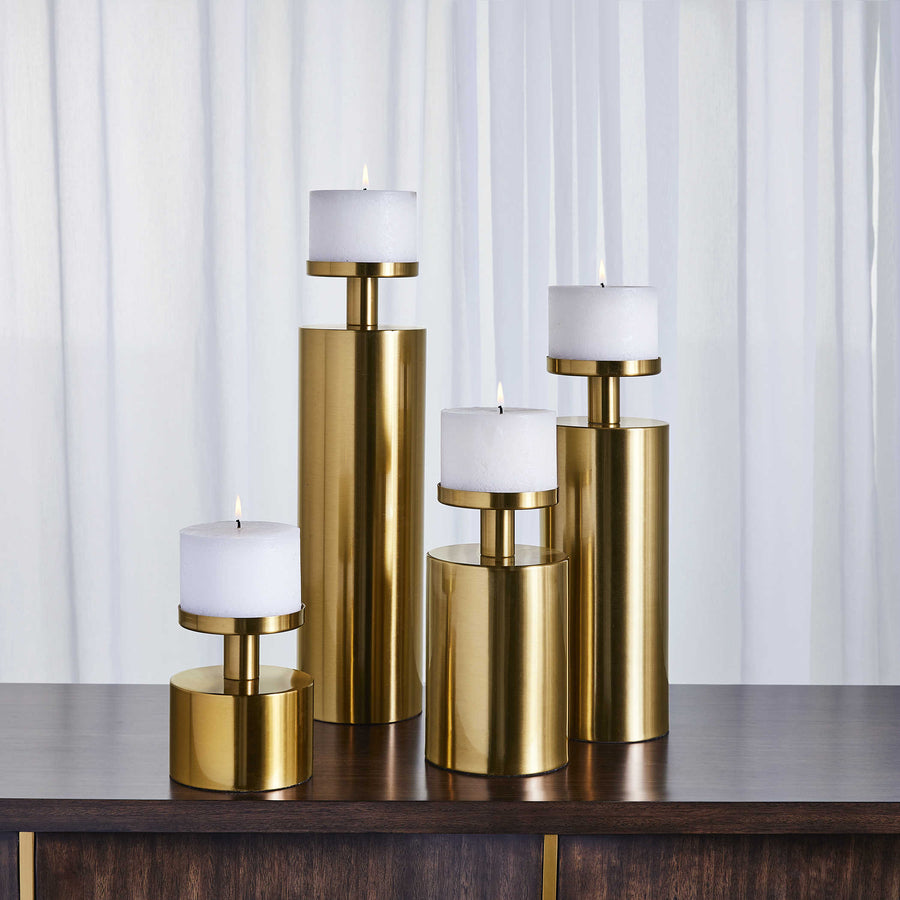 Kamdyn Candleholders – Brass, Set of 4