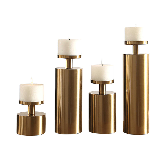 Kamdyn Candleholders – Brass, Set of 4