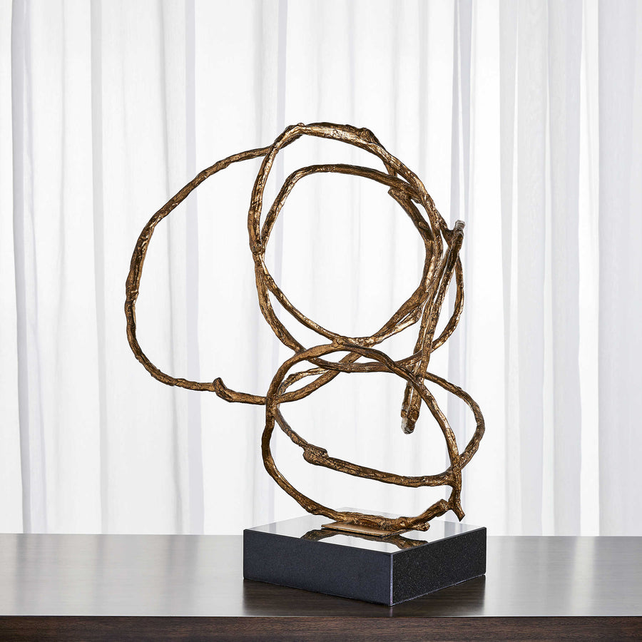 Talya Interlinking Sculpture in Brass