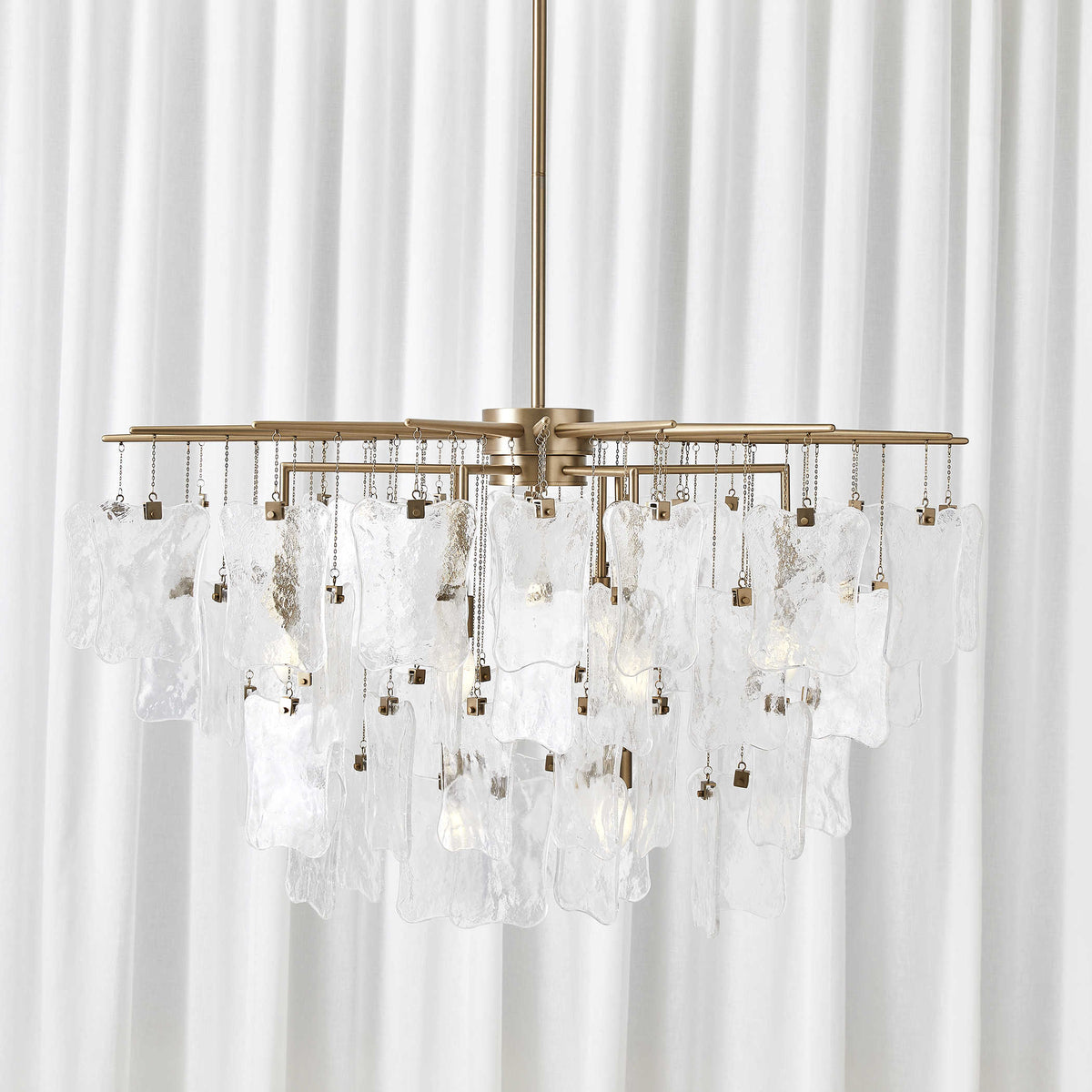 Seeded Shield 8 Light Chandelier