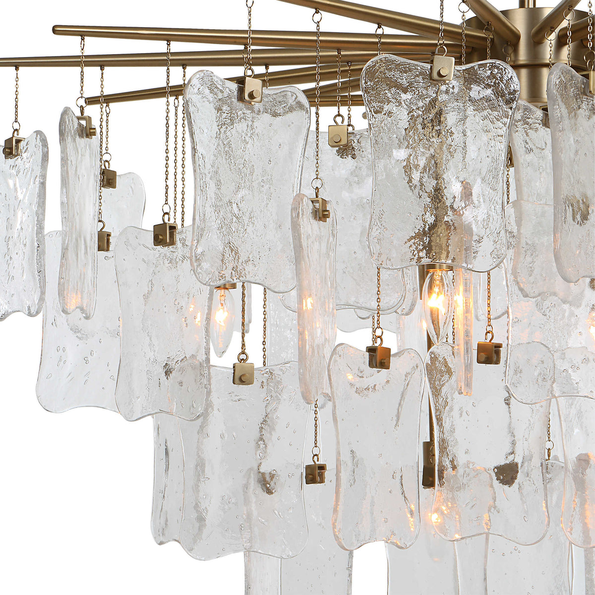 Seeded Shield 8 Light Chandelier