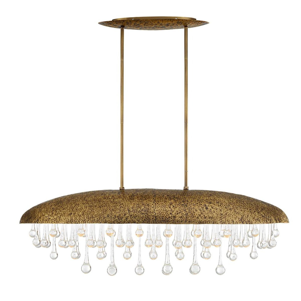 Downpour Brass and Glass Droplet Pendant
