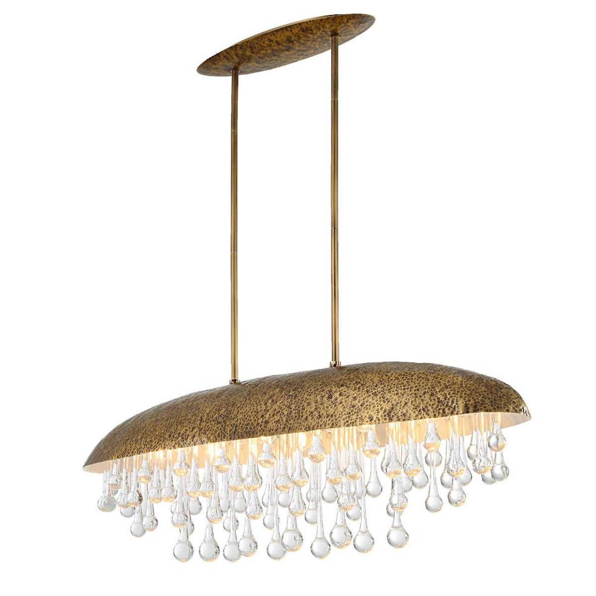 Downpour Brass and Glass Droplet Pendant