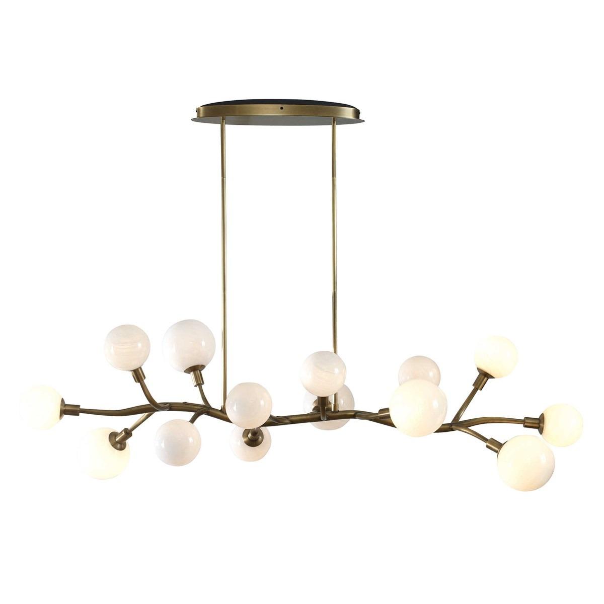 Meandering 14 Light Pendant – Antique Brass