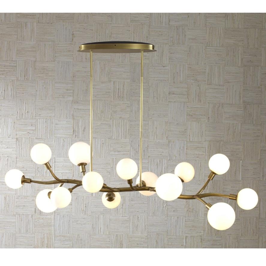 Meandering 14 Light Pendant – Antique Brass