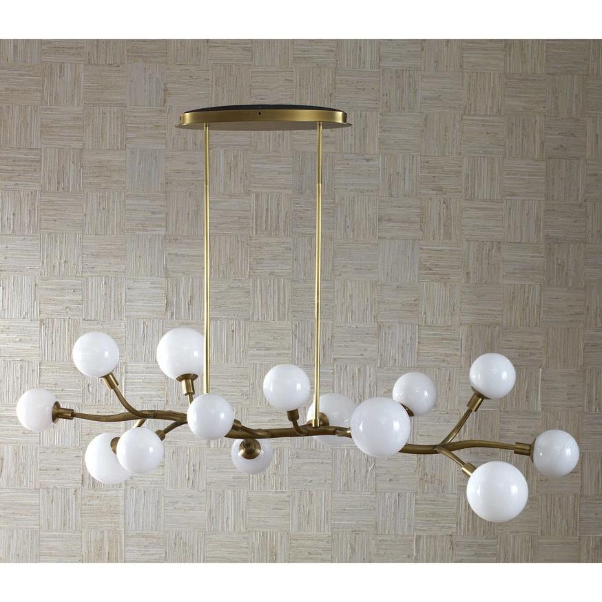 Meandering 14 Light Pendant – Antique Brass
