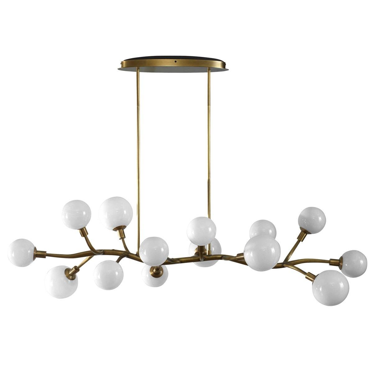 Meandering 14 Light Pendant – Antique Brass